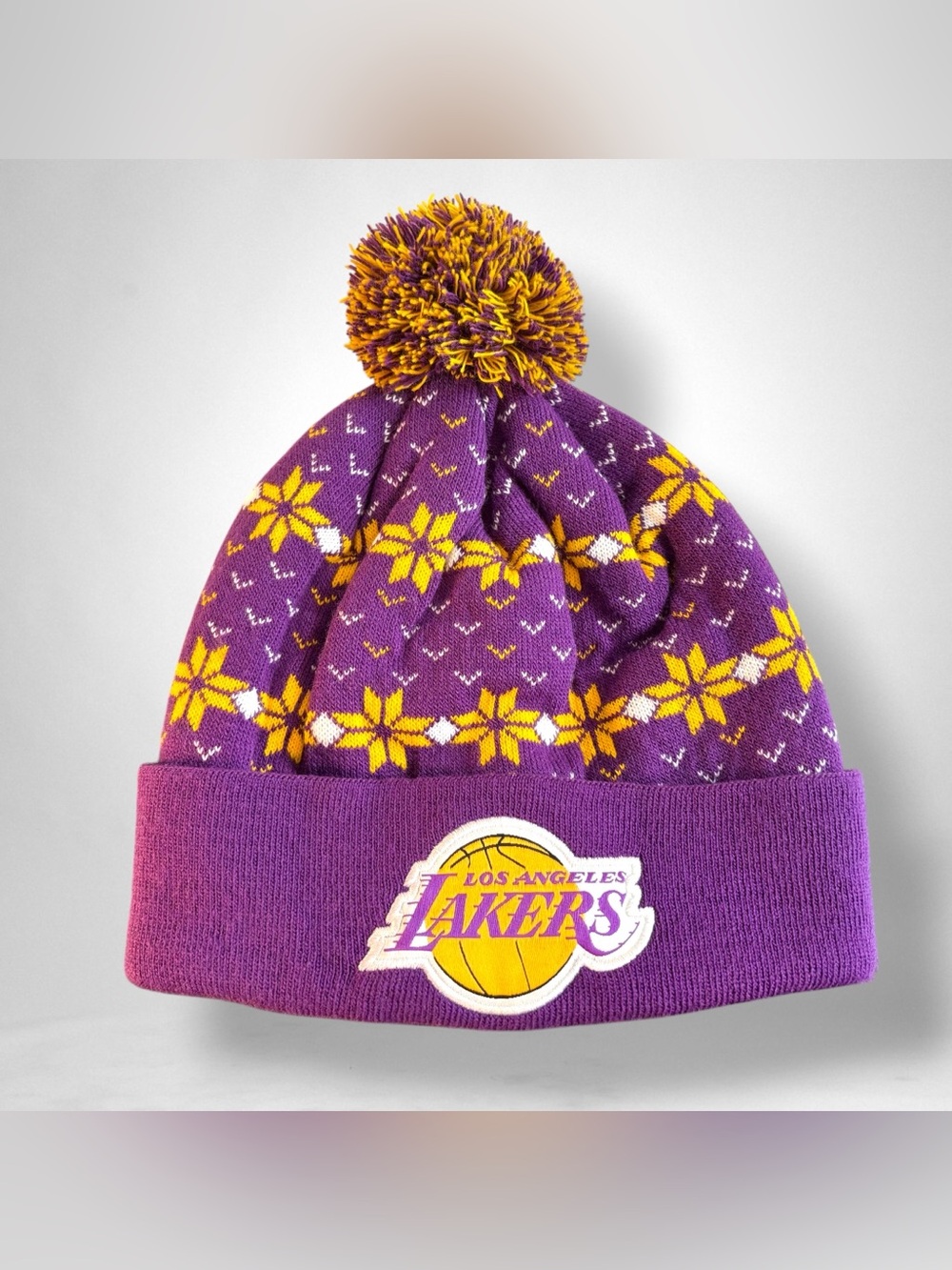 Los Angeles Lakers Purple Knit Pom Hat Basketball NBA